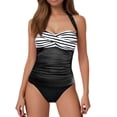 thumbnail image 1 of GPOECD Hauts de Tankini pour Femmes Col Goutte d'Eau Design Été Sans Bas Hauts de Bain Femmes Noir_004,TG, 1 of 5