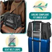 PetAmi Airline Approved Pet Carrier for Cat, Soft Sided Dog Carrier for Small Dog, Cat Travel Supplies Accessories Indoor Cats, Ventilated Pet Carrying Bag Medium Kitten Puppy, Large Heather Dark Gray