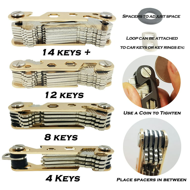 GORGECRAFT 2PCS Leather Key Organizer Keychain Compact Key Holder