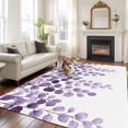 thumbnail image 4 of Rectangle Rug 5x8ft Area Rug, Oombre Purple Eucalyptus Leaf Area Rugs for Living Room Bedroom, Summer Country Leaves Floor Mat Non-Slip Non-Shedding Carpet Indoor Accent Rugs, 4 of 9
