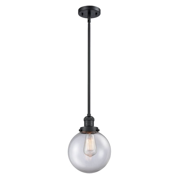 Innovations 1-LT Vintage LED Beacon 8" Mini Pendant - Matte Black - 201S-BK-G202-8-LED