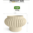 thumbnail image 3 of Ribbed Beige Porcelain Flower Pot with 2 Count, 3 of 5
