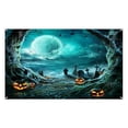 thumbnail image 1 of Fondo de halloween espeluznante sangre que fluye horrible pared huella fondo hallows eve decoración de banner favorece regalos fotom Linterna de calabaza mayimx Cartel de Halloween, 1 of 8