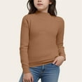 thumbnail image 3 of LIaqionyy Girls Turtleneck Fleece Sweaters Kids Casual Long Sleeve Mock Neck Pullover Cable Knit Sweater Tops Fall Clothes, 3 of 4
