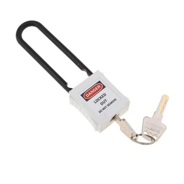 Safety Padlock Keyed Different, with Two Keys, Easy to Carry - 76mm, White