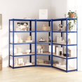 thumbnail image 1 of vidaXL 5-Layer Shelves 3 pcs Blue Steel&Engineered Wood, 1 of 5