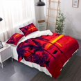 thumbnail image 2 of Funda Nórdica 3Pcs Naranja-rojo Gorgeous Sunset Coconut Tree Juegos de cama con, 2 of 4