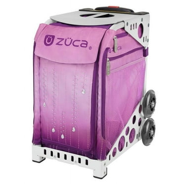 Zuca Velvet Rain Sport Bag and White Frame with Flashing Wheels