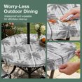 thumbnail image 5 of Round Outdoor Tablecloth with Umbrella Hole and Zipper, Tropical Palm Trees Tablecloth with Elastic Waterproof, Summer Coastal Grey Vintage Patio Table Covers for 45" - 54" Picnic Pool Tables, 5 of 9
