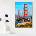 thumbnail image 3 of Idea4wall Modern Canvas Wall Art Arc Golden Gate Bridge Canvas Prints for Home Wall Decor, 24"x36", 3 of 5