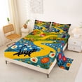 thumbnail image 2 of Homewish Kawaii Cats Animal Queen Sheets,Watercolor Floral Queen Sheet Sets,Multicolor,4 Pieces,1 Flat Sheet, 1 Fitted Sheet and 2 Pillowcases, 2 of 6