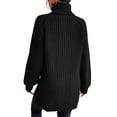 thumbnail image 3 of Frontwalk Women Sweater Chunky Knit Jumper Tops Turtleneck Knitted Sweaters Ladies Loose Pullover Long Sleeve Black S, 3 of 4
