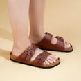 thumbnail image 5 of AEROTHOTIC Arch Support Recovery Slides for Women Comfy Memory Foam Cork Footbed Double Straps with Adjustable Buckle Slip on Beach Dressy Outdoor Ladies Sandals, 5 of 6