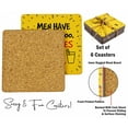 thumbnail image 4 of Inkdotpot Set of 6 Drink Coasters Easy Clean 4 inch SquareCoastersCork Base-Reusable- Bachelor Beer Coasters, 4 of 8