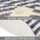 thumbnail image 2 of Tflycq Soft Fluffy Microfiber Oval Bathroom Rugs Non-Slip, Strong Water Absorbent Bath Mat (Blue and White Stripes), 2 of 3