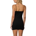 thumbnail image 5 of Women's Basic Mini Bodycon Dress Sleeveless Spaghetti Strap Scoop Neck Stretchy Lightweight Cami Slip Dress For Layering Summer Daily Wear Club Date Night, 5 of 5
