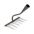 thumbnail image 2 of Garden Rake Cultivating Planting Rake Rust Resistant Carbon Steel Weeding Removal Rake Lawn/Leaf Rake for Yard Loosening Planting Gardening with 6 Tines, 2 of 10