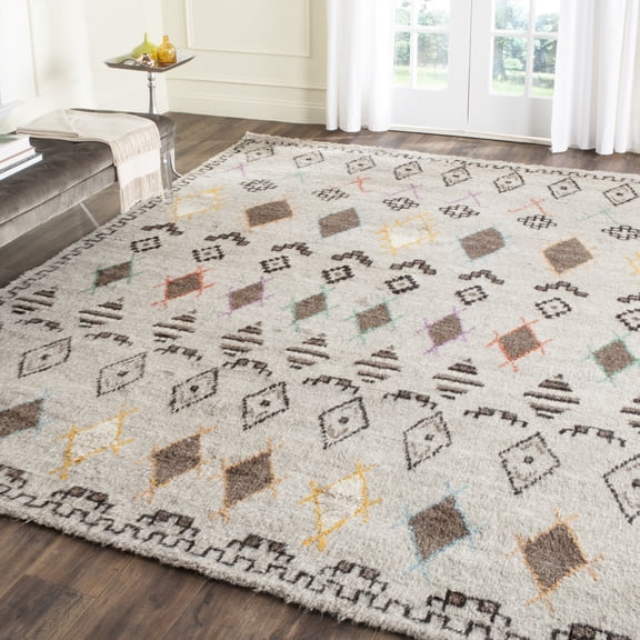 SAFAVIEH Kenya Mackenzie Abstract Area Rug, Natural/Multi, 8' x 10'
