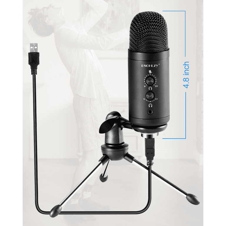 USB Condenser Podcast PC Microphone: Vocal Recording Streaming Mic