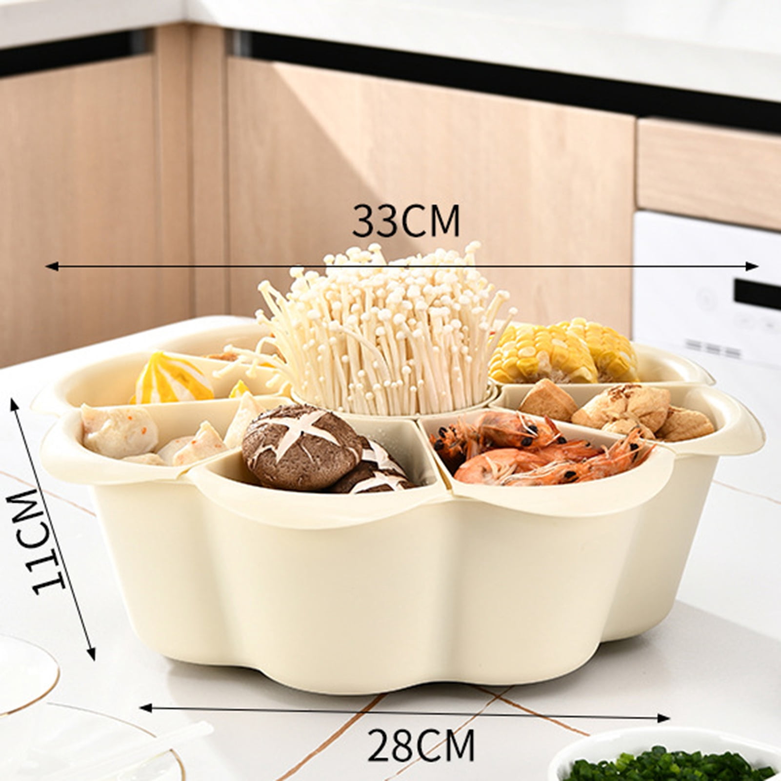 Sunjoy Tech Hot Pot Food Preparation Tray 6/9 Compartments 360