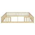 thumbnail image 3 of Mirightone  Montessori Double Floor Bed for 2, Wood Twin Size  Floor bed Frame with Guardrails for Sibling (Natuarl), 3 of 14