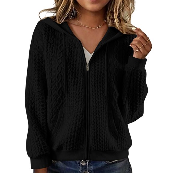 Wensltd Women Casual Tops Long Sleeve Outerwear With Pockets Relaxed Fit Everyday Jacket Coat