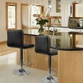 thumbnail image 3 of Lacoo Set of 2 Bar Stools Adjustable Swivel Armless Barstools with PU Leather, Black, 3 of 7