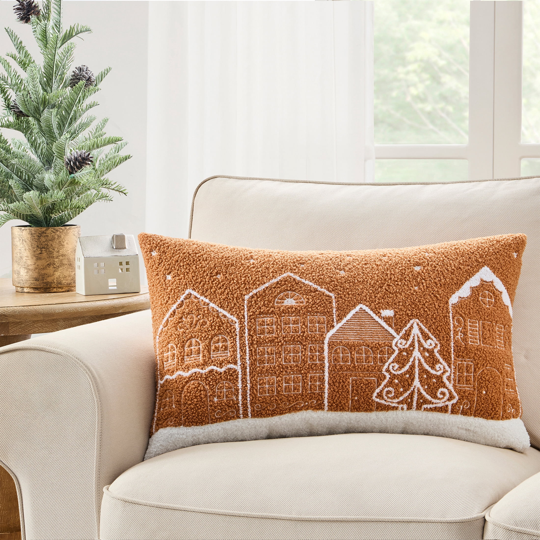 My Texas House 14" x 24" Gingerbread Village Decorative Pillow Cover