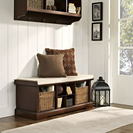 Crosley Brennan Entryway Storage Bench In Mahagony Walmart
