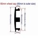 thumbnail image 5 of 4pcs 54mm 56mm 60mm 64mm Chrysler Car Logo Wheel Center Cap Rim Badge Covers Decal Refit Decoration Emblem Sticker Accessories, 5 of 5