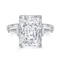 thumbnail image 2 of Blue Jewel 2.1Ct Radiant Cut Simulated Diamond Ring - 14K White Gold Plated Ring - Mid Century Engagement Wedding Baguette Ring - Handmade Jewelry for Her - Daily Wear Diamond Ring - Stamped 14K Ring, 2 of 11
