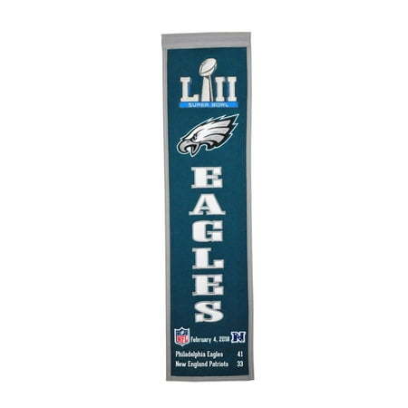 Super Bowl Dynasty Banner - Philadelphia Eagles Super Bowl LII (52) Championship 8x32 Wool Heritage Banner