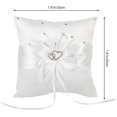 thumbnail image 2 of Almohada nupcial para boda, anillo de bolsillo, soporte para cojín con decoración de corazones dobles, 20x20cm, blanco, 2 of 4