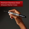 thumbnail image 2 of Rotuladores permanentes SHARPIE con estuche de acero inoxidable, punta fina, negros, 6 unidades, 2 of 7