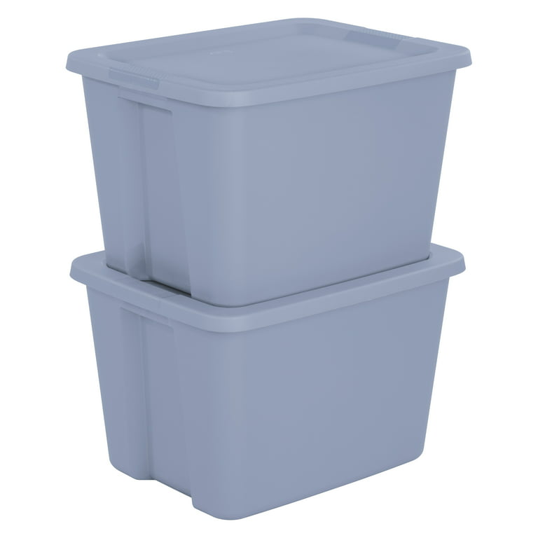 Sterilite 18 Gallon Tote Box Plastic, Blue Cove, Set of 8