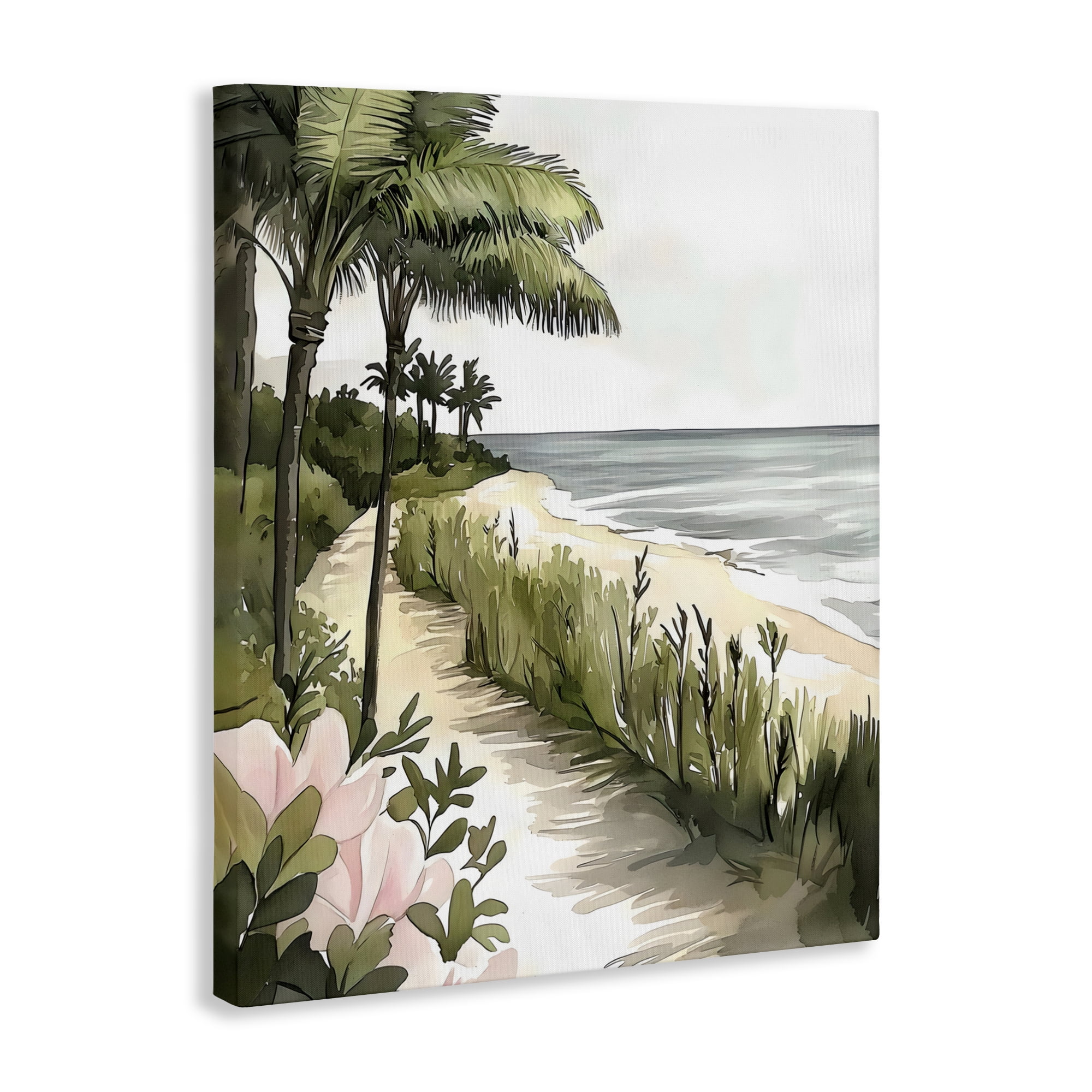 Stupell Industries Coastal Calm Palm Tree Pathway Canvas Wall Art, design by Riley B