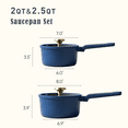 thumbnail image 2 of Carote 2QT & 2.5QT Nonstick Saucepan Set with Lids, Small Cooking Pot, Induction Compatible, Blue, 2 of 7