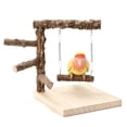 thumbnail image 1 of Mesa de soporte,Parque infantil de madera natural para loros,Accesorios para jaulas de juguetes activos para pájaros,Plataformas de soporte para loros, periquitos y canarios, 1 of 5