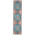 thumbnail image 1 of Markum 2' x 8' Washable Runner, Teal and Rust, 1 of 6