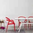 thumbnail image 5 of Luxury Commercial Living 71" White Sleek Rectangular Outdoor Patio Dining Table, 5 of 8