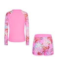 thumbnail image 5 of ZXLBBD Swimsuits for Girls 2 Piece Long Sleeve Rash Guard for Toddler and Youth Upf 50+ Bathing Suit Breathable Vacation Outfit, 5 of 6