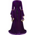thumbnail image 4 of Medieval Fairy Corset Dress Bell Sleeve Maxi Dress Vintage Robe Gothic Gown, Halloween Costumes for Women, 4 of 9