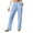 Light Blue, variant on IWRICH Women's Linen Pants High Waisted Wide Leg Straight Fall Casual Loose Trousers with Pockets White XL