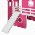 thumbnail image 4 of Pink Full Size Loft Bed Featuring Slide & Tower - Spacious Under Bed Space (Country of Origin: Vietnam), 4 of 23