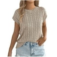 thumbnail image 2 of HOMBOM Womens Tank Tops Sleeveless Summer Cable Knit Loose Fit Yellow Sweater Top for Ladies, 2 of 8