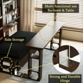 thumbnail image 4 of 3-in-1 Convertible Sleeper Sofa Bed,Modern Velvet Loveseat Couch with Pull Out Bed,Small Loveseat Futon Sofa Bed with Convertible Office Desk,Black, 4 of 9