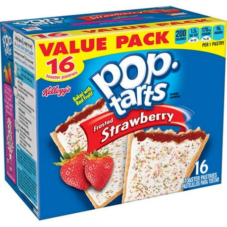 Kellogg's Pop-Tarts Frosted Strawberry Toaster Pastries, 16 count, 29.3 oz