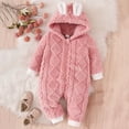 thumbnail image 2 of YUEHUA Warm Onesies for Babies Girls Bodysuits Winter Fleece Romper Warm Outerwear Infant Jumpsuit Cozy Outfit Toddler Sleepwear For Babies 3 18 Months, 2 of 8