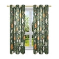 thumbnail image 7 of Yayeee Window Curtains Light Filtering 63"x52" Grommet Panel Pair Home Living Room Decor, Green Flowers Pattern, 7 of 7