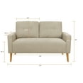 thumbnail image 2 of Lacoo Mid-Century Loveseat Sleeper Button Tufted 2 Seater Sofa, Beige Fabric, 2 of 2